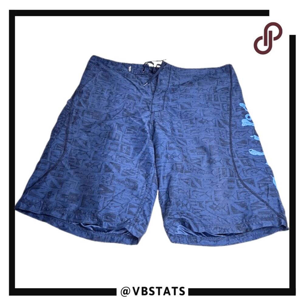 Salt Life SLX-QD Men's‎ Lightweight Quick Dry Cargo Swim Board Shorts Blue Sz 40